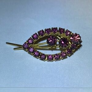 Elegant Vintage Gold and Purple Brooch